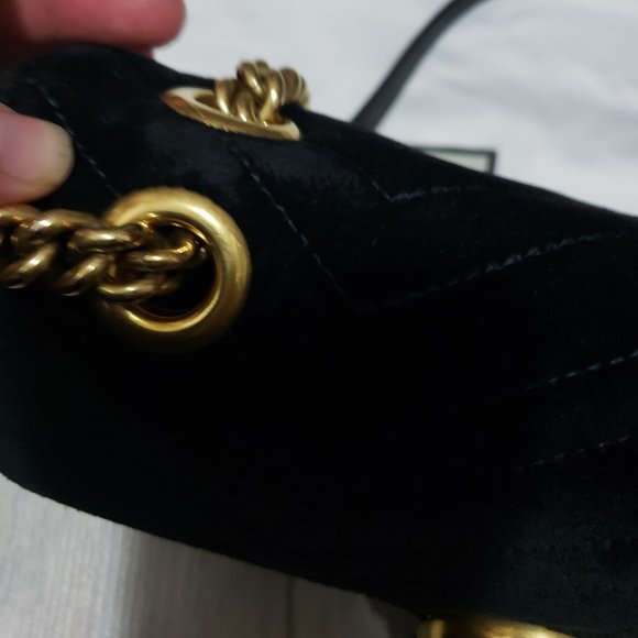 ❌SOLD❌ GUCCI Black Velvet Small GG Marmont - Picture 7 of 16